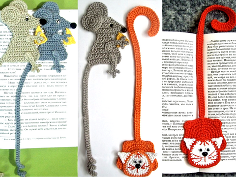 024DE Häkelanleitung Katze und Maus Lesezeichen - PDF Zabelina CP