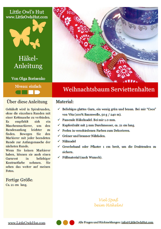 100DE Häkelanleitung Weihnachtsbaum Serviettenhalter - PDF Borisenko CP - Bild 2