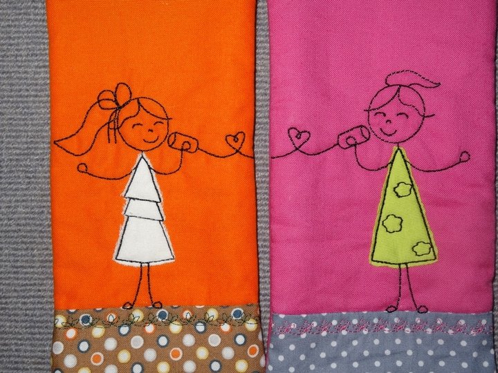 Telefon Mädchen und Junge Stickdatei