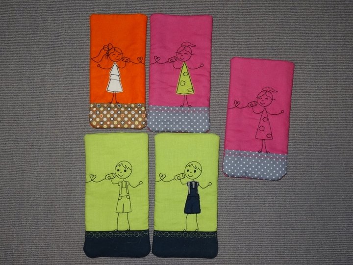 Telefon Mädchen und Junge Stickdatei