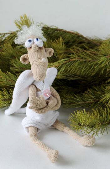 180DE Häkelanleitung Trauriger Engel Akakiy - Amigurumi PDF Astashova CP