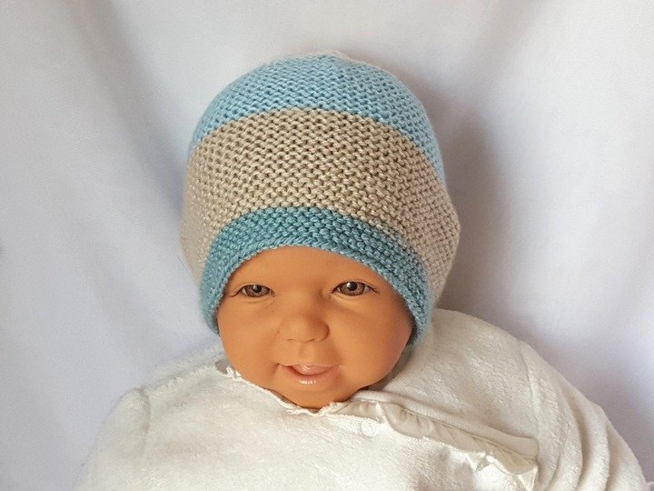 Strickanleitung Babymütze, Baby-Mütze in 2 Größen, ca. 0 - 12 Monate  #271