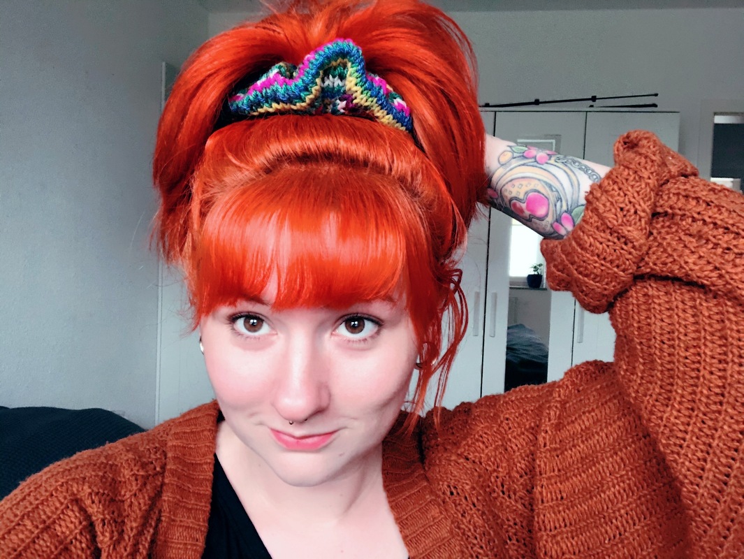 DIY gestricktes Scrunchie XXL Zopfgummi - Bild 5