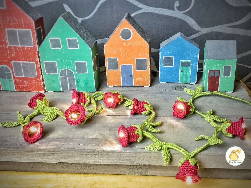 Lichterkette Glockenblume, Häkelanleitung