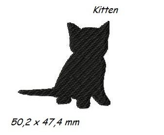 Stickdatei "Kitten" 10x10 cm Schattenbild