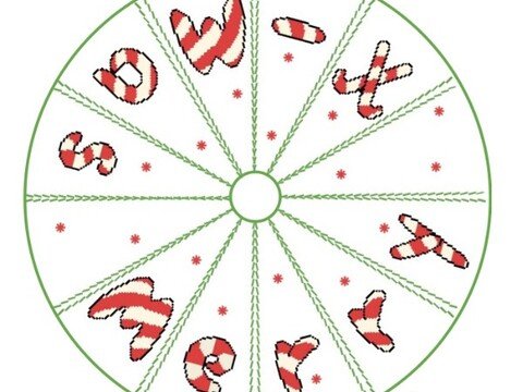 Häkelmuster *CHRISTBAUM Decke * Merry X-Mas Candy * Grafik für Fm Christbaumdecke