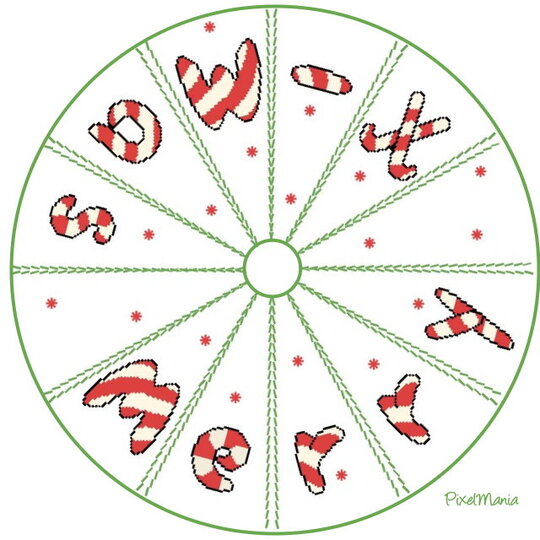 Häkelmuster *CHRISTBAUM Decke * Merry X-Mas Candy * Grafik für Fm Christbaumdecke
