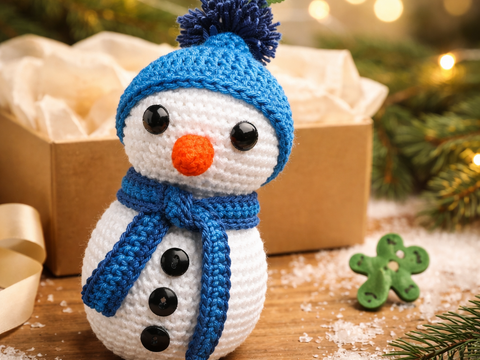 Häkelanleitung Schneemann, winterliche Dekoration häkeln