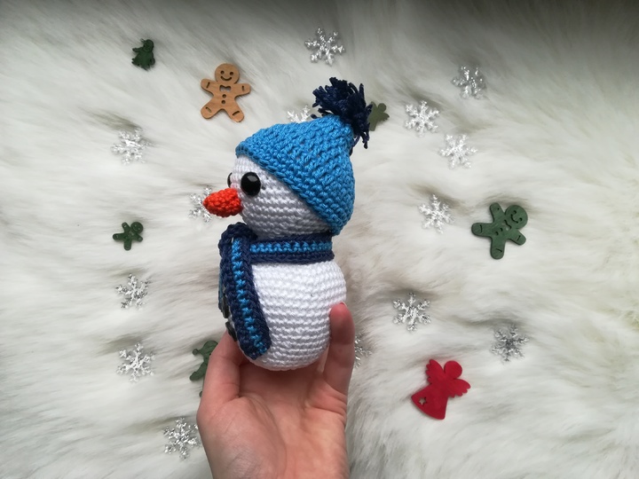 Häkelanleitung Schneemann, winterliche Dekoration häkeln