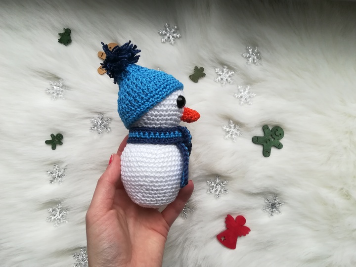 Häkelanleitung Schneemann, winterliche Dekoration häkeln