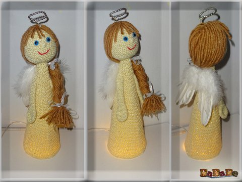 Engelchen oder Püppi, der beleuchtete Kegel –gehäkelt von Dadade