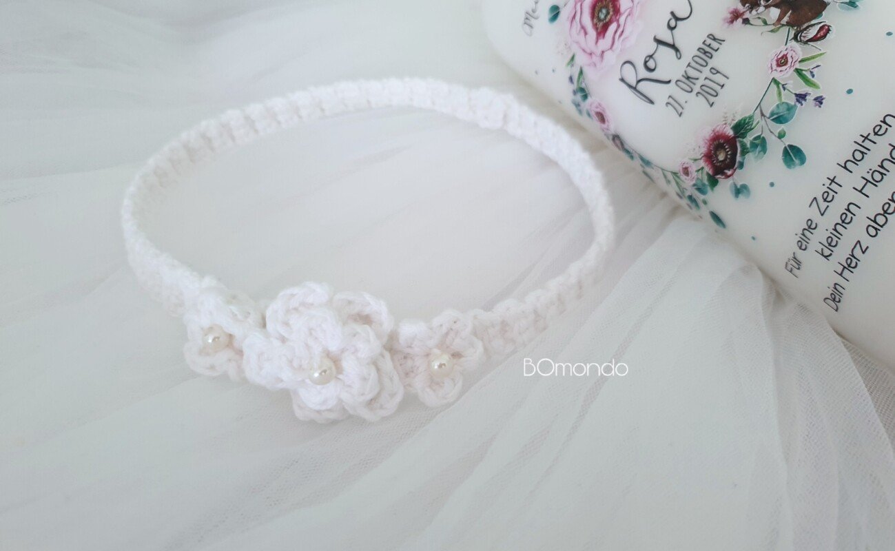 Häkelanleitung Haarband Rosa