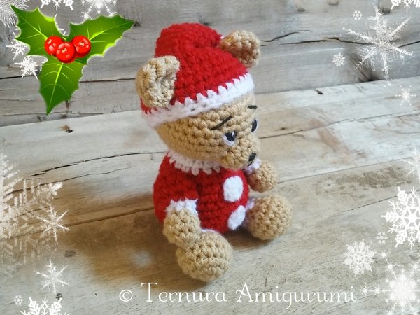 Crochet pattern Nick, the christmas bear pdf ternura amigurumi english- deutsch- dutch