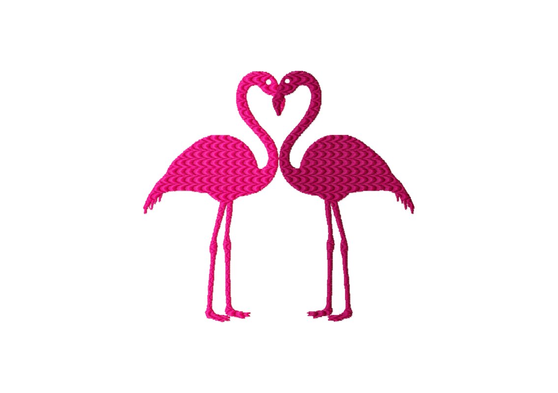 Stickdatei Flamingo - zwei Größen, Rahmen 10x10 und 13x18