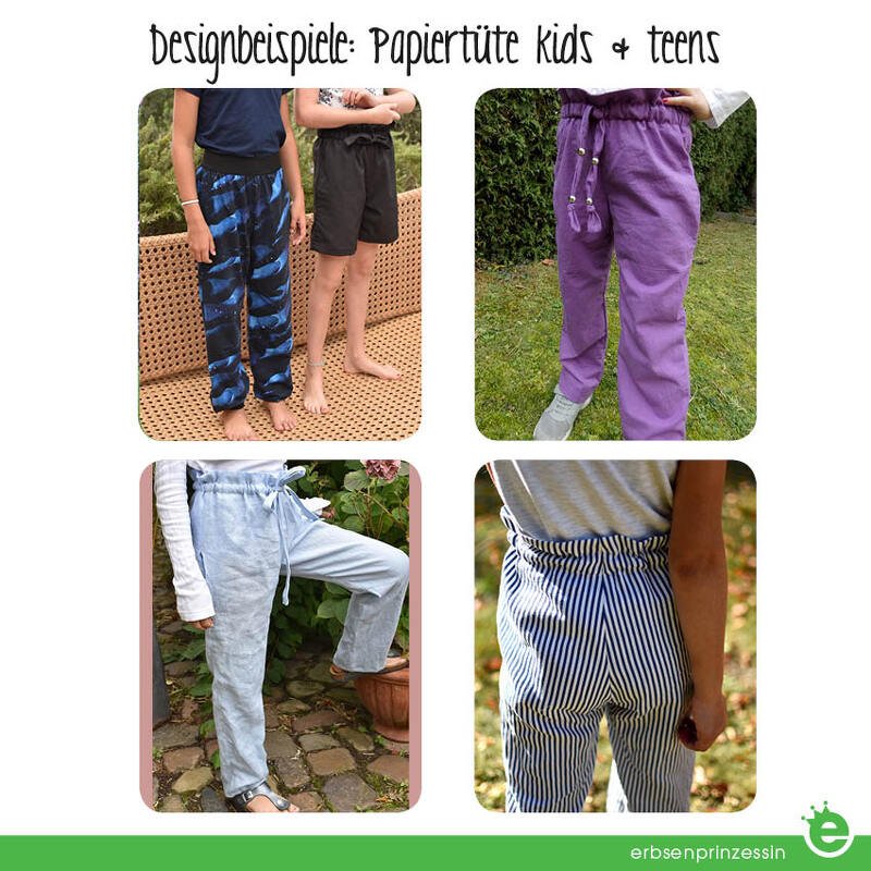 Papiertüte: Paperbag-Hose kids & teens • Gr. 122 – 176 • lässige Hose für Mädchen, Nähanfänger, Teenies - Bild 5