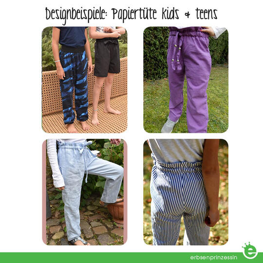 Papiertüte: Paperbag-Hose kids & teens • Gr. 122 – 176 • lässige Hose für Mädchen, Nähanfänger, Teenies
