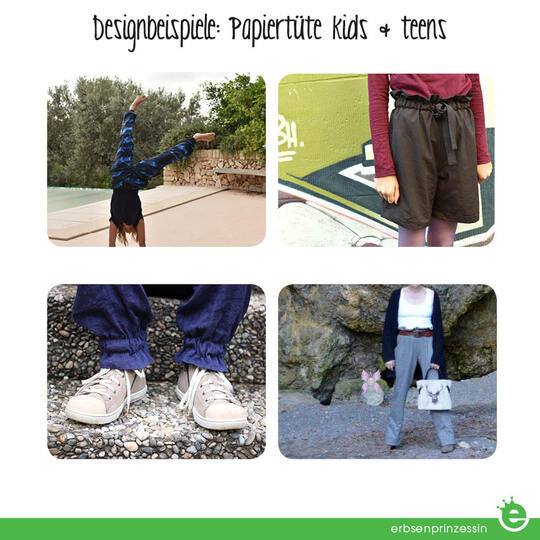 Papiertüte: Paperbag-Hose kids & teens • Gr. 122 – 176 • lässige Hose für Mädchen, Nähanfänger, Teenies