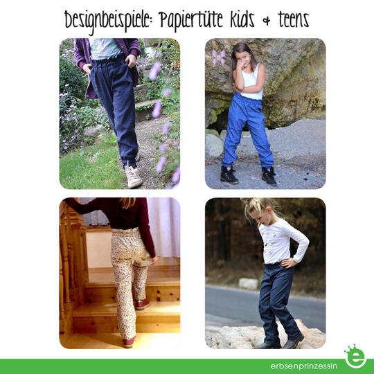Papiertüte: Paperbag-Hose kids & teens • Gr. 122 – 176 • lässige Hose für Mädchen, Nähanfänger, Teenies