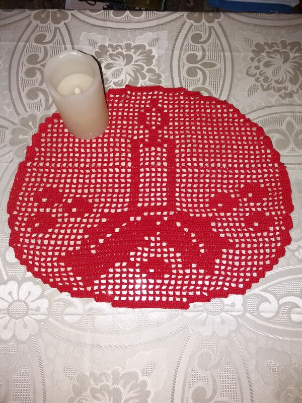 Tischdeckchen rund Weihnachten Kerze - Bild 3