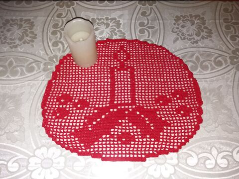 Tischdeckchen rund Weihnachten Kerze