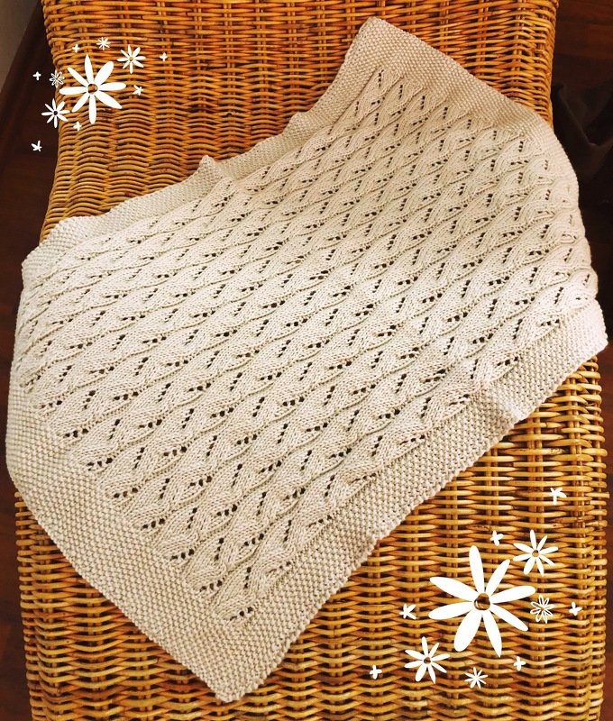 Decke mit Lochmuster / Baby-Decke (Strickanleitung)