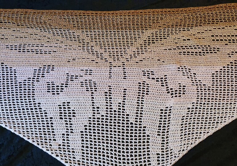 Schmetterling, Motivtuch, Häkeltuch, Dreieckstuch