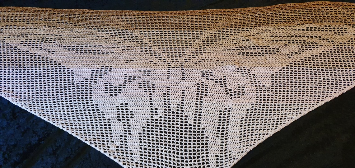 Schmetterling, Motivtuch, Häkeltuch, Dreieckstuch