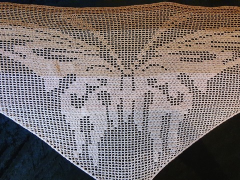 Schmetterling, Motivtuch, Häkeltuch, Dreieckstuch