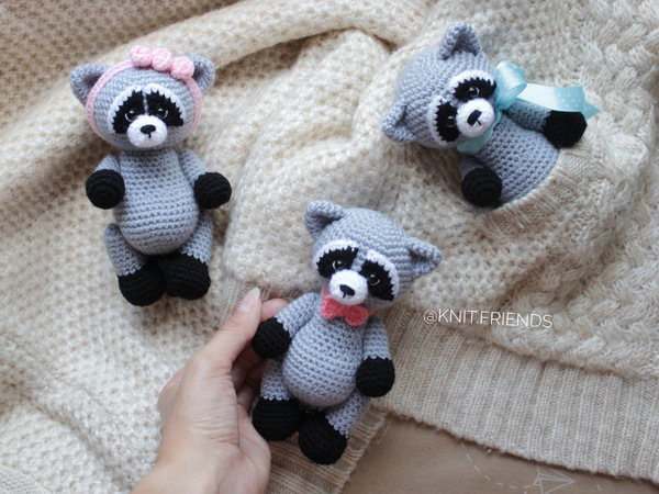 Crochet pattern Amigurumi little raccoon