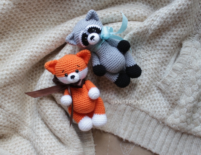 Amigurumi crochet pattern 2 in 1 Raccoon + Fox