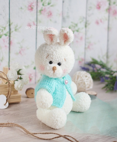 Crochet pattern 2 IN 1: amigurumi bear in a dress and bunny