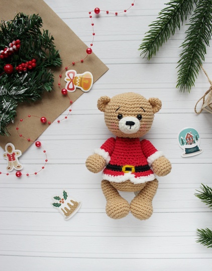 Santa der Bär Häkelanleitung Amigurumi