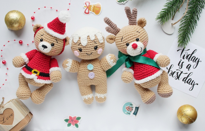 Santa der Bär Häkelanleitung Amigurumi