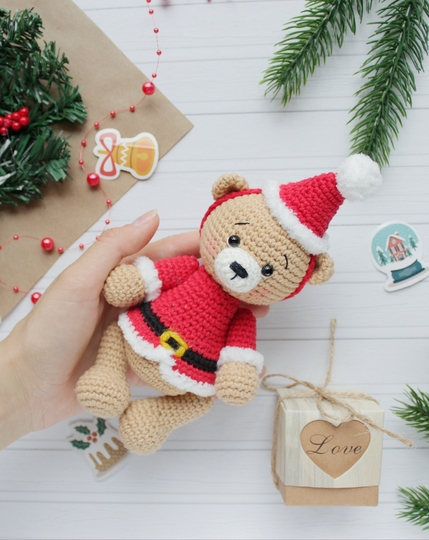 Santa der Bär Häkelanleitung Amigurumi