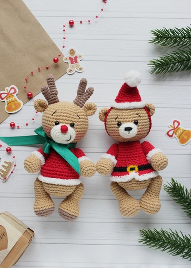 Santa der Bär Häkelanleitung Amigurumi