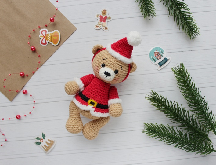 Santa der Bär Häkelanleitung Amigurumi