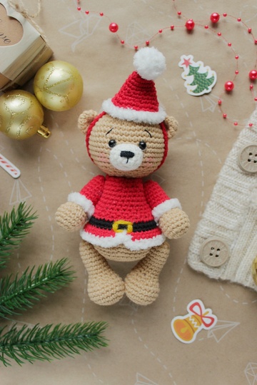 Santa der Bär Häkelanleitung Amigurumi