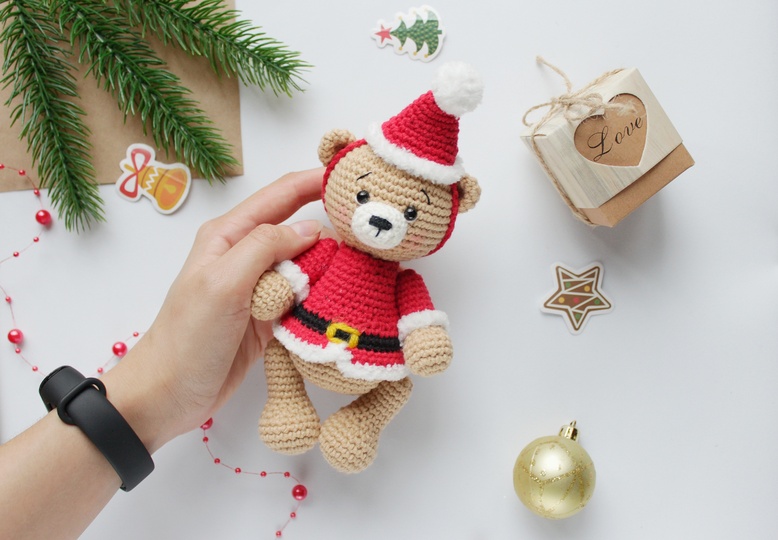 Santa der Bär Häkelanleitung Amigurumi