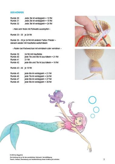 Meerjungfrau Serina - Häkelanleitung von NiggyArts