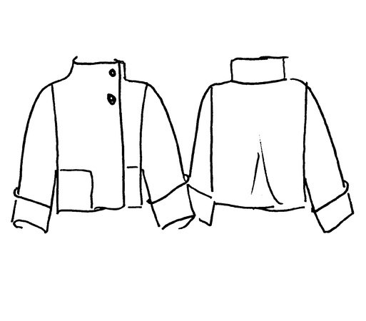 Lässige Jacke mit Campingkragen in Schwarz-Weiß (Nähanleitung)