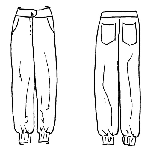 Olivefarbene Kord-Hose (Nähanleitung)