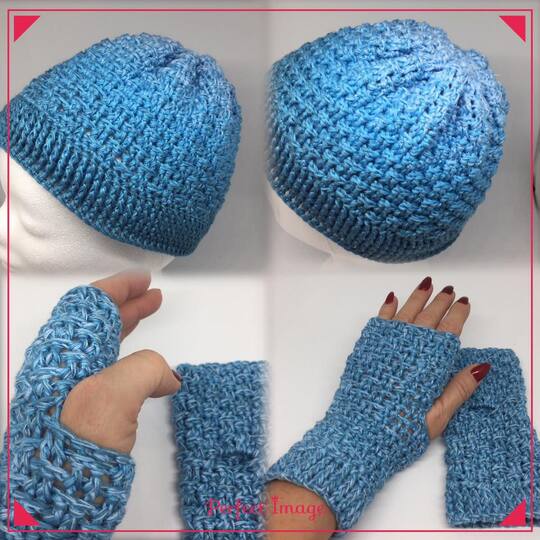 Häkelanleitung - Mützen- & Stulpen-Set "Schneekind"