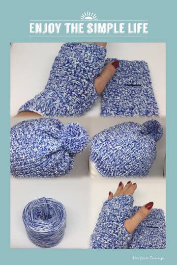 Häkelanleitung - Mützen- & Stulpen-Set "Schneekind"