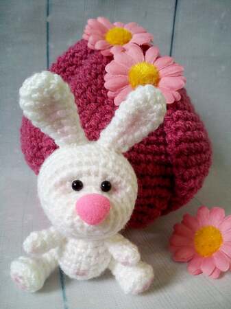 224 Crochet Pattern - Little Bunny with a flower house - Amigurumi PDF file by Knittoy CP