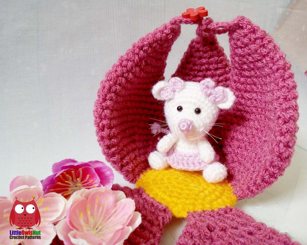 230 Crochet Pattern - Little Mouse with a Flower House - Amigurumi PDF file by Knittoy CP