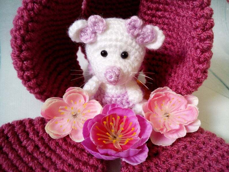 230 Crochet Pattern - Little Mouse with a Flower House - Amigurumi PDF file by Knittoy CP - Image 5