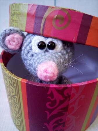 231 Crochet Pattern - Little Rat Mimi with a scarf - Amigurumi PDF file by Knittoy CP