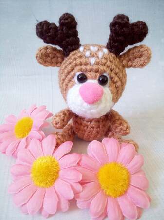 237 Crochet Pattern - Little Deer Rudolf - Amigurumi PDF file by Knittoy CP
