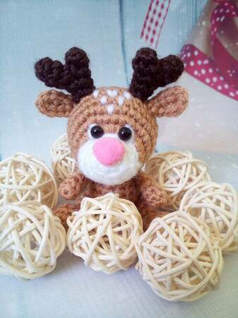 237 Crochet Pattern - Little Deer Rudolf - Amigurumi PDF file by Knittoy CP