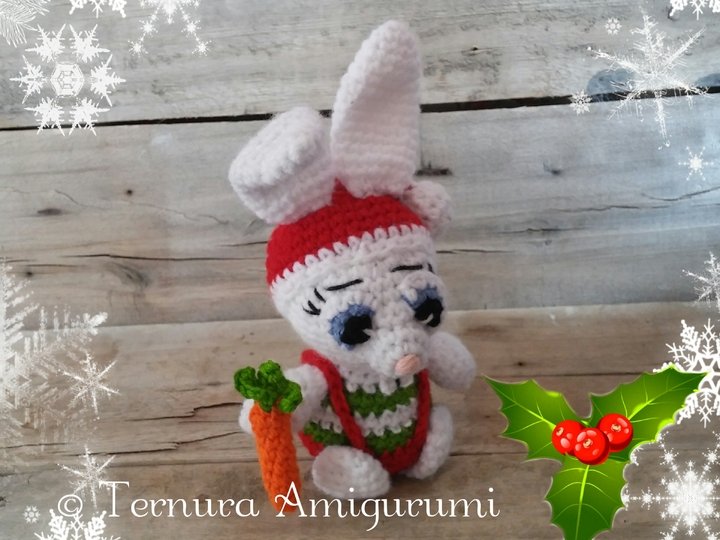 Häkelanleitung Alex,das weihnachtskaninchen PDF ternura amigurumi, english- deutsch- dutch
